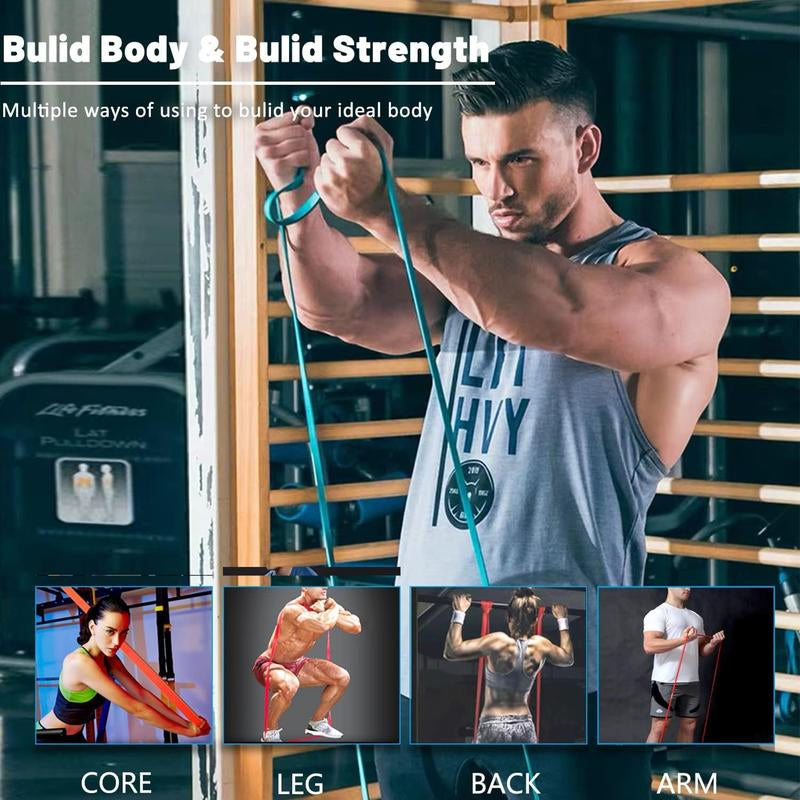 Resistance Band Set, 4 Counts/Set + 1 Free Gift, Pull up Assistance Band, Home Workout Band, Resistance Bands Set for Working Out, Muscle Training, Fitness Training Band,